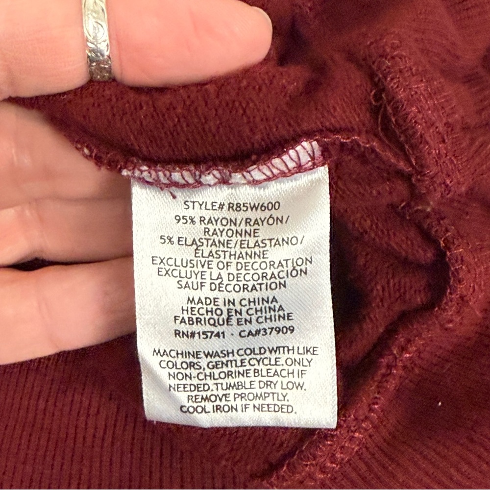 Magnolia Burgundy Lounge Set Hoodie & Jogger Pants XL Cozy Casual - Picture 9 of 16